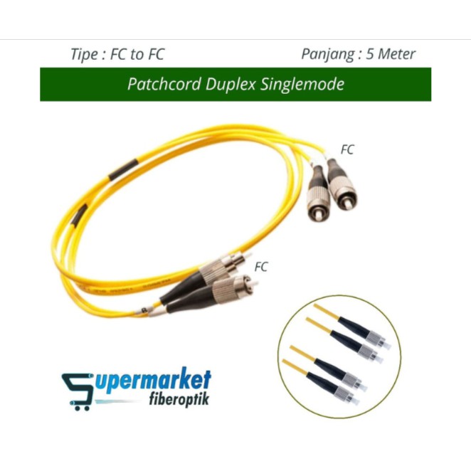 Patchcord Fiber Optik Duplex SingleMode FC to FC Panjang 10 Meter