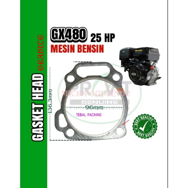 GX480 Gasket head Grahite mesin bensin 25 HP