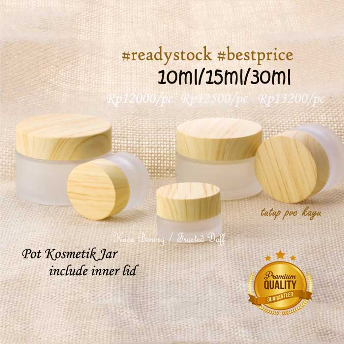 Saffron Jar 30ml Pot Saffron Mini Pot Kaca Bening Doff Import 30 gram Murah Pot CreamTutup Kayu