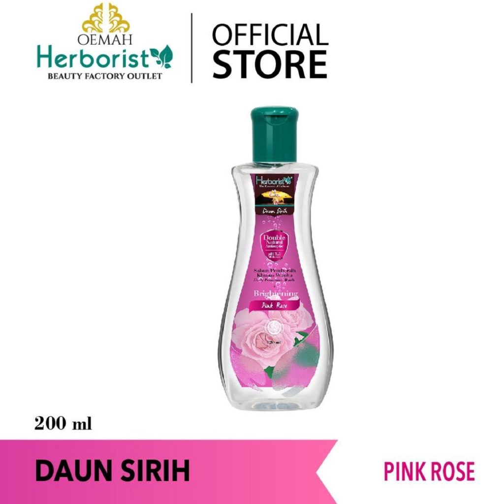 Herborist Daun Sirih Double Natural Antiseptic pH 3,5 Sabun PembersihKhusus Wanita -200 Ml Pink Rose