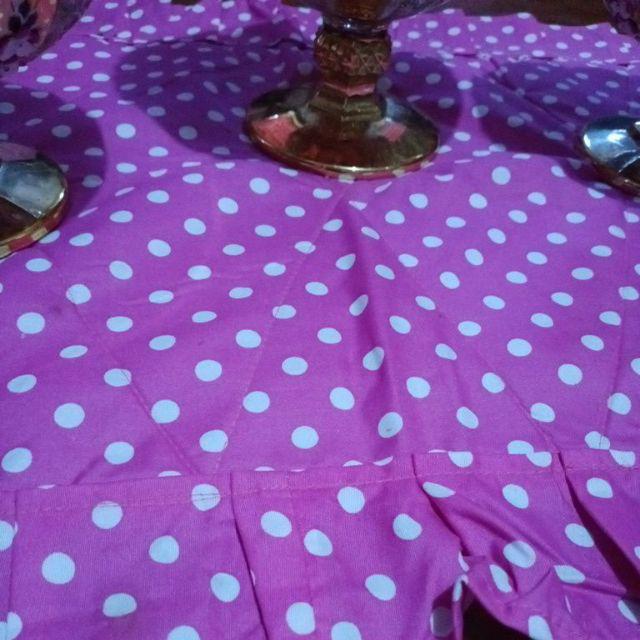 Terlaris!!! Grosir Sofa Set/ Set Tamu / Sarung Bantal Sofa 40x40 Taplak Meja Motif Pink Polka