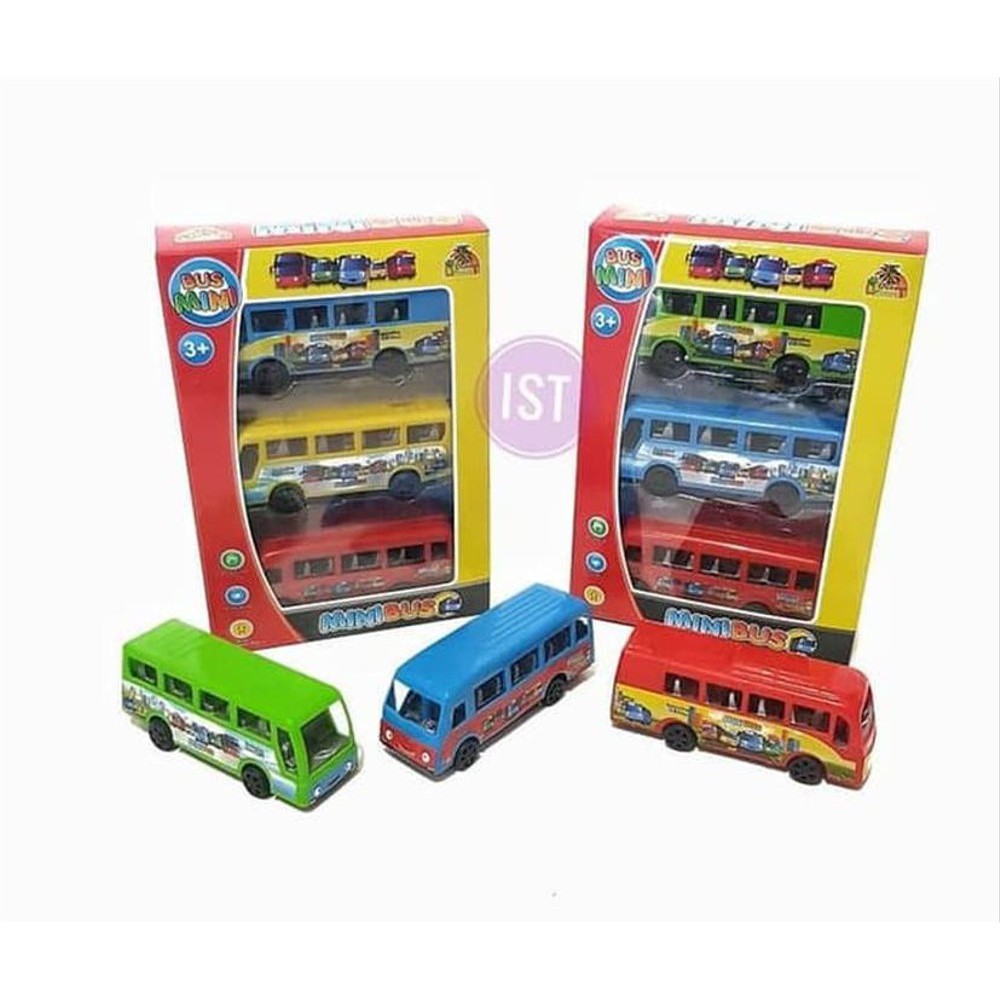 Mainan Mobil Mini Bis Bus Kecil Tayo Set 3Pcs Anak Bayi Laki Aman Toys