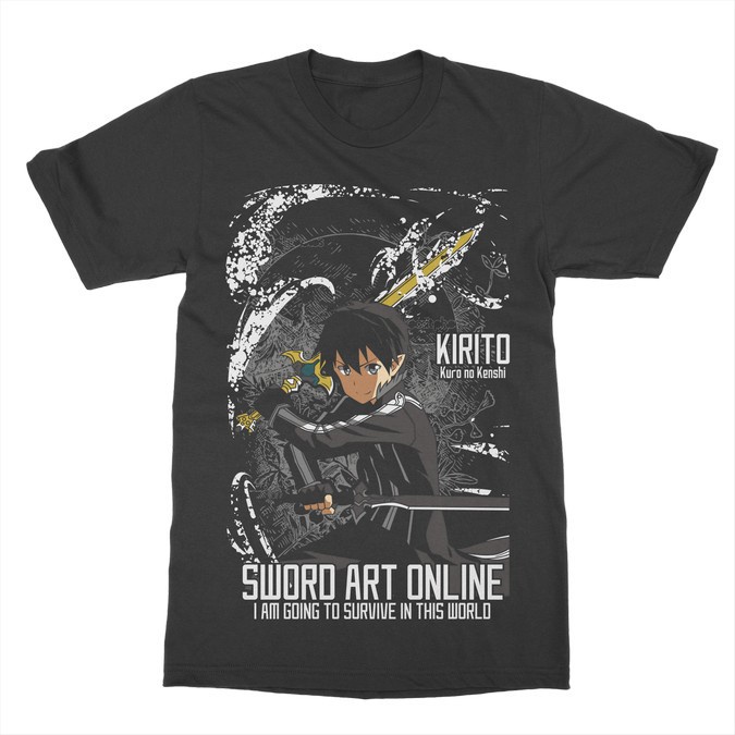 Kaos Anime Sword Art Online Kirito ALO - Anime Manga - Chicken Garment