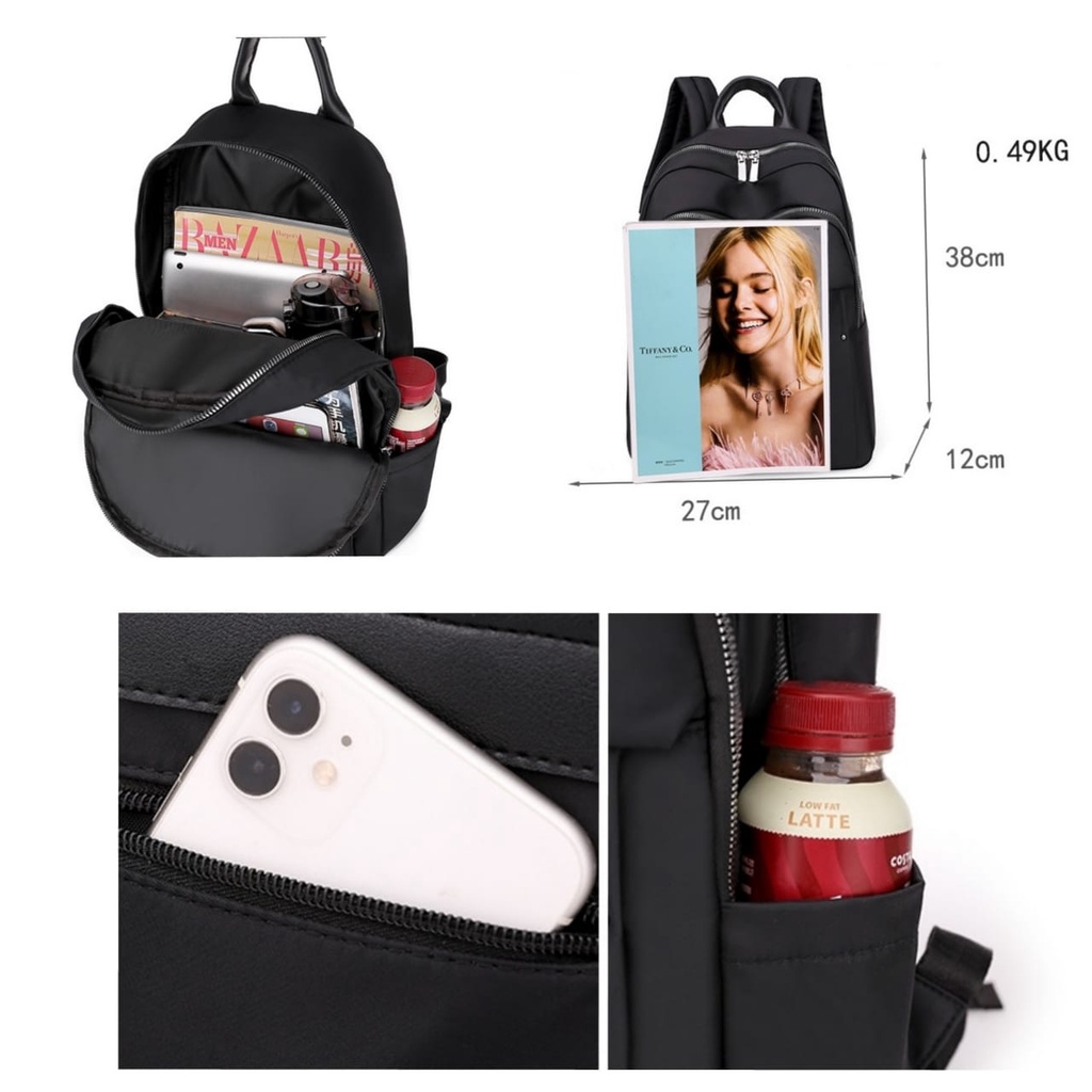 TAS RANSEL WANITA ANTI AIR IMPORT HITAM NURTURA TA380B5 BACKPACK PUNGGUNG SEKOLAH KERJA CEWEK KOREA