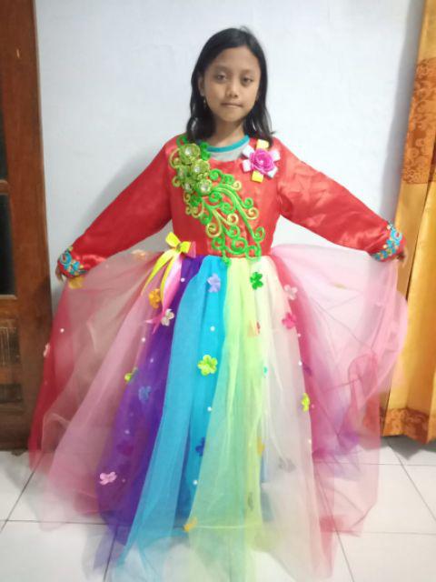 Gaun Pesta Anak Perempuan Mewah Batik/ Baju Batik Anak/ Baju Pesta Batik Anak/batik Anak/baju Batik