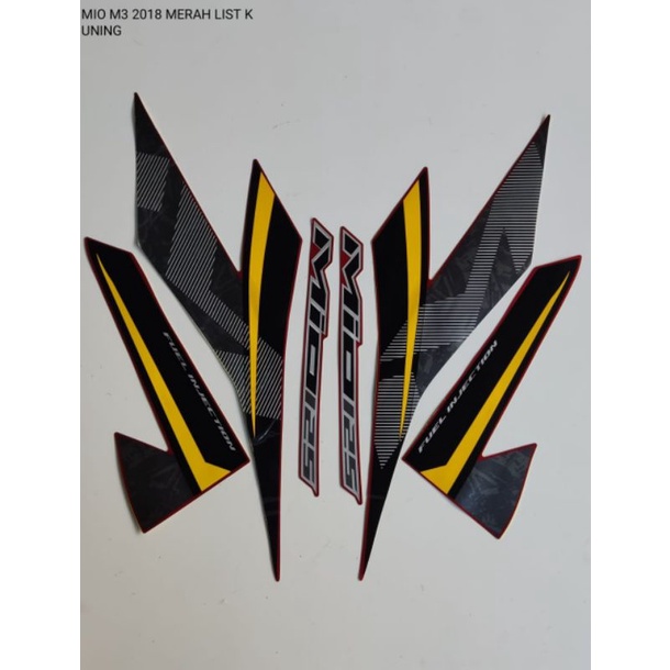 STRIPING MIO M3 2018 HITAM KUNING