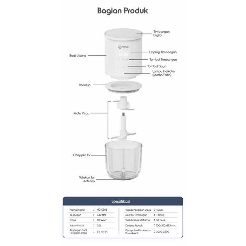 Norge - Kitchen Scale Chopper ( Timbangan &amp; Gilingan)