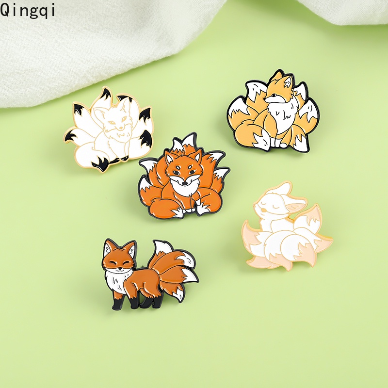 Bros Pin Enamel Bentuk Kartun Hewan Rubah Untuk Hadiah Anak