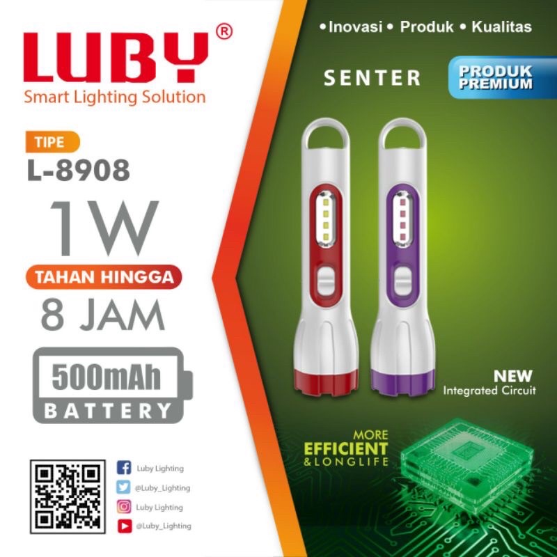 Senter Luby L-8908 1 Watt Murah