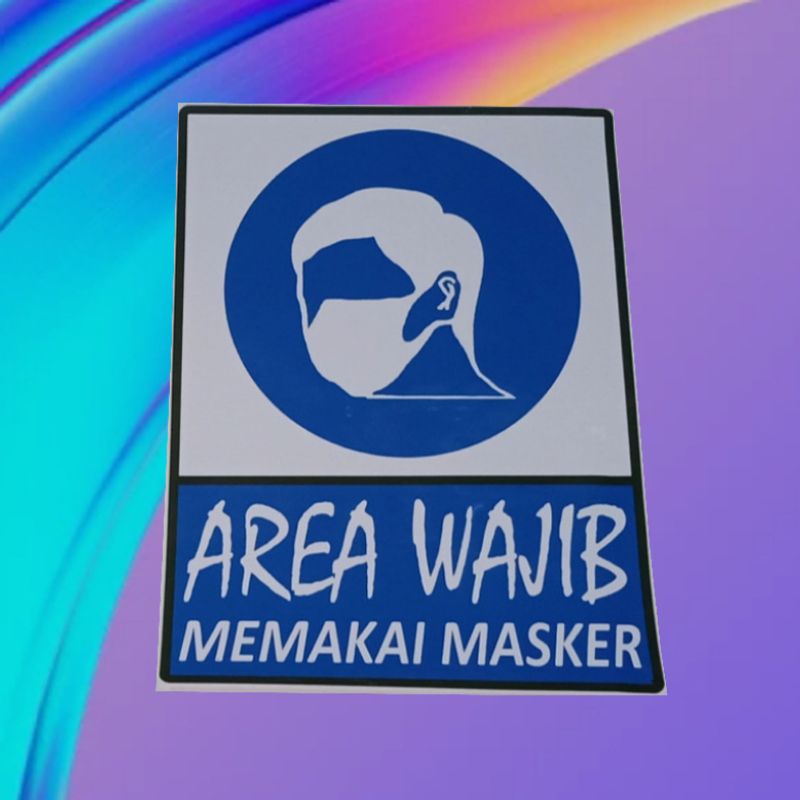 stiker wajib bermasker