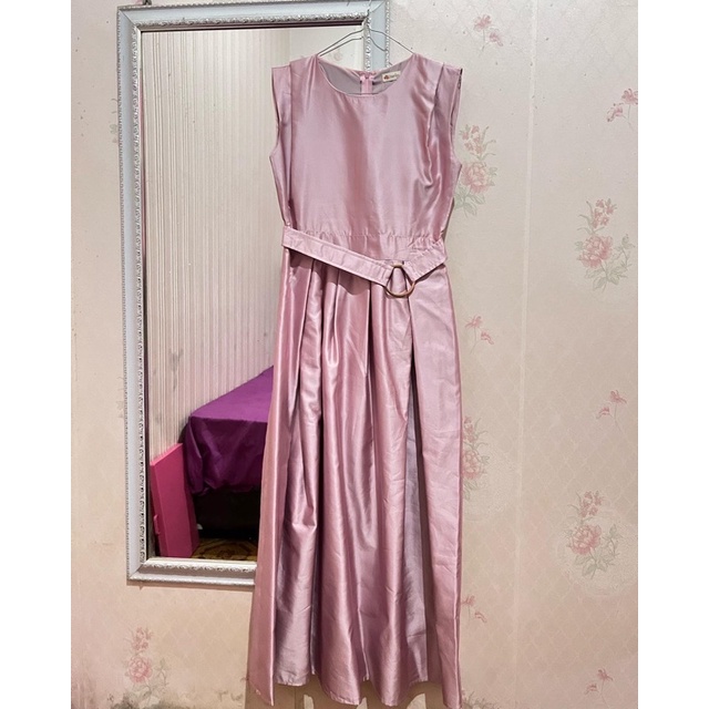 dress putungan glossy pink brand cheries