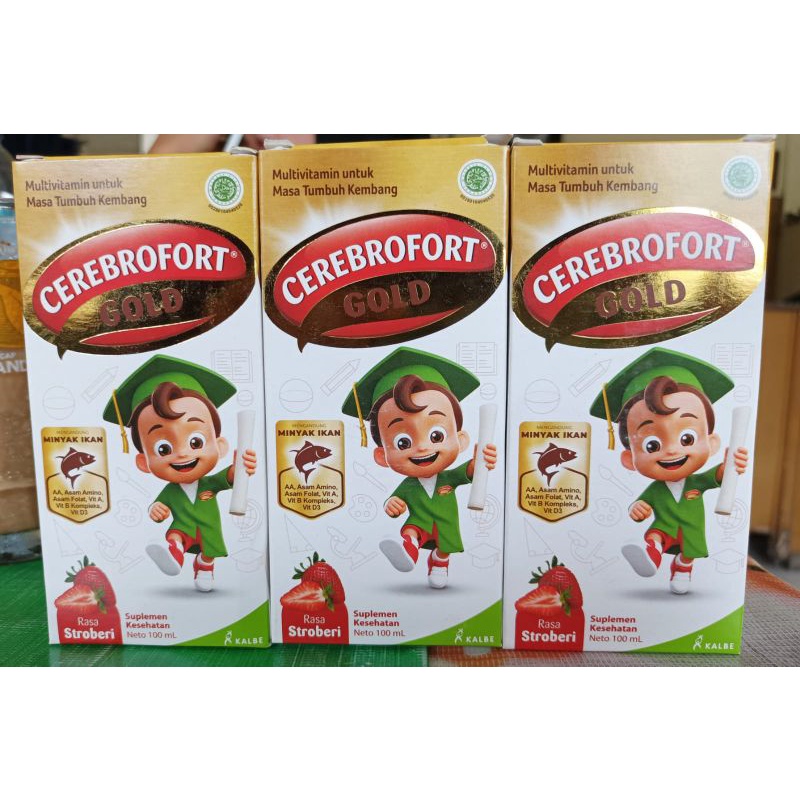 Jual Cerebrofort gold strawberry 100ml | Shopee Indonesia