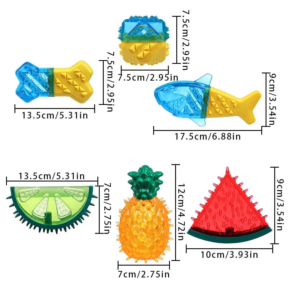Mainan Nanas Hewan Peliharaan Tumbuh Gigi Perlengkapan Hewan Peliharaan Mainan Anjing Es Interaktif Freezable