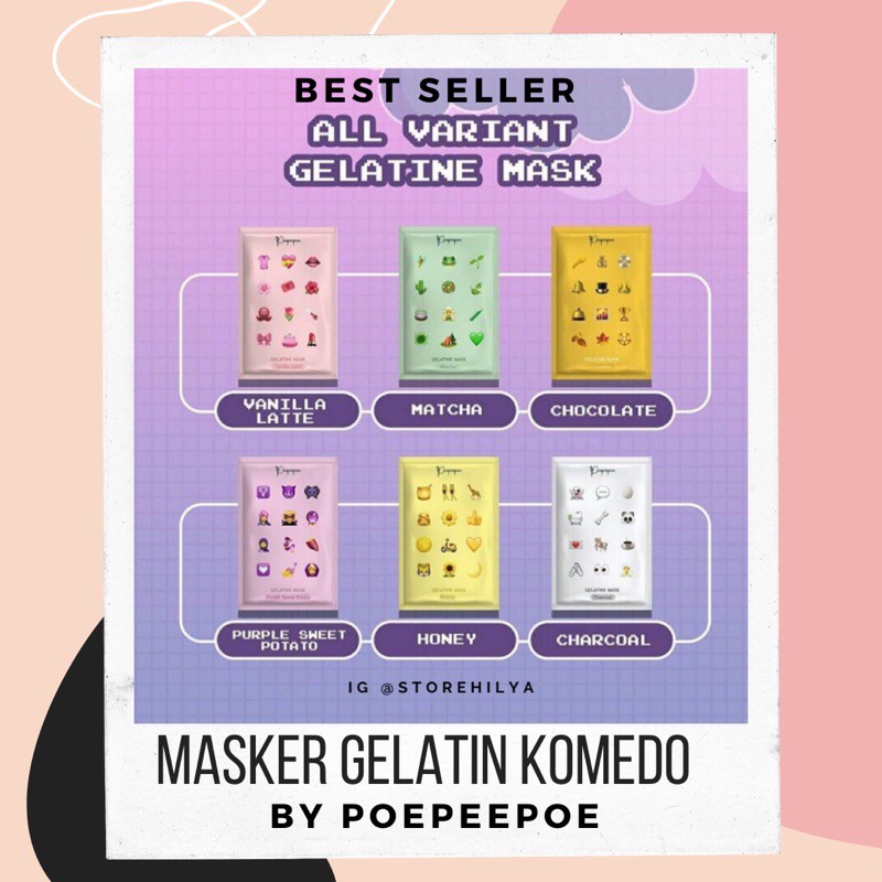 [RESS RESMI] MASKER GELATIN SAPI/MASKER KOMEDO HALAL/MASKER POUPEEPOU