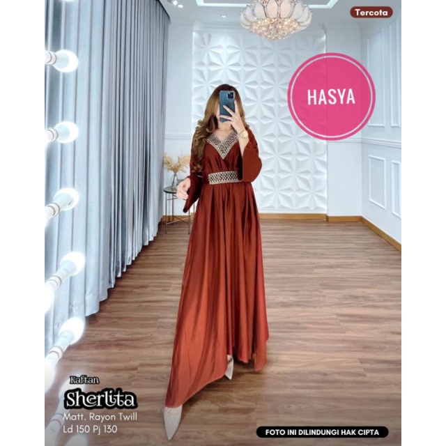 BISA COD- Sherlita Gamis Wanita Kasual Pesta Gamis Bagus Fashion Muslim Terbaru LD 150 Gamis Jumbo b
