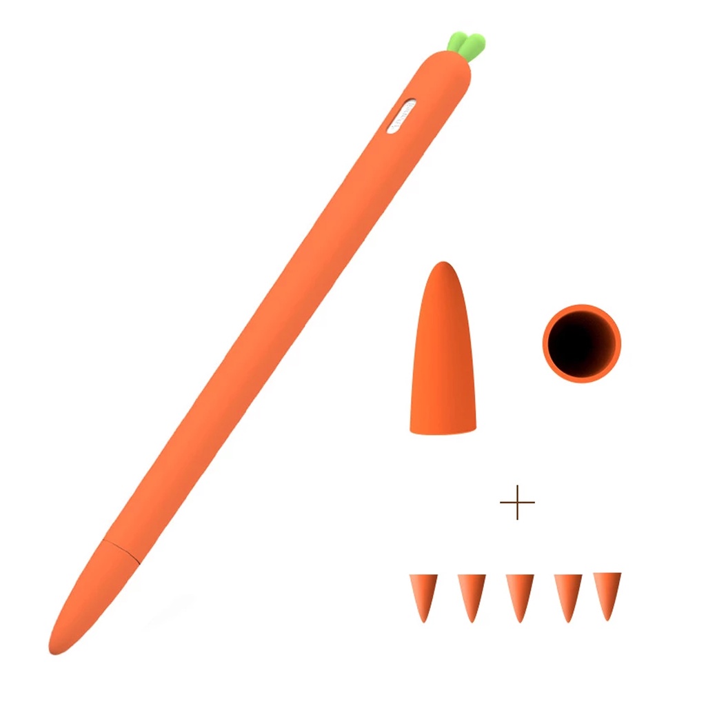 Silicon Stylus Cover Pencil Generasi 1 dan 2 model Carrot dan Lobak
