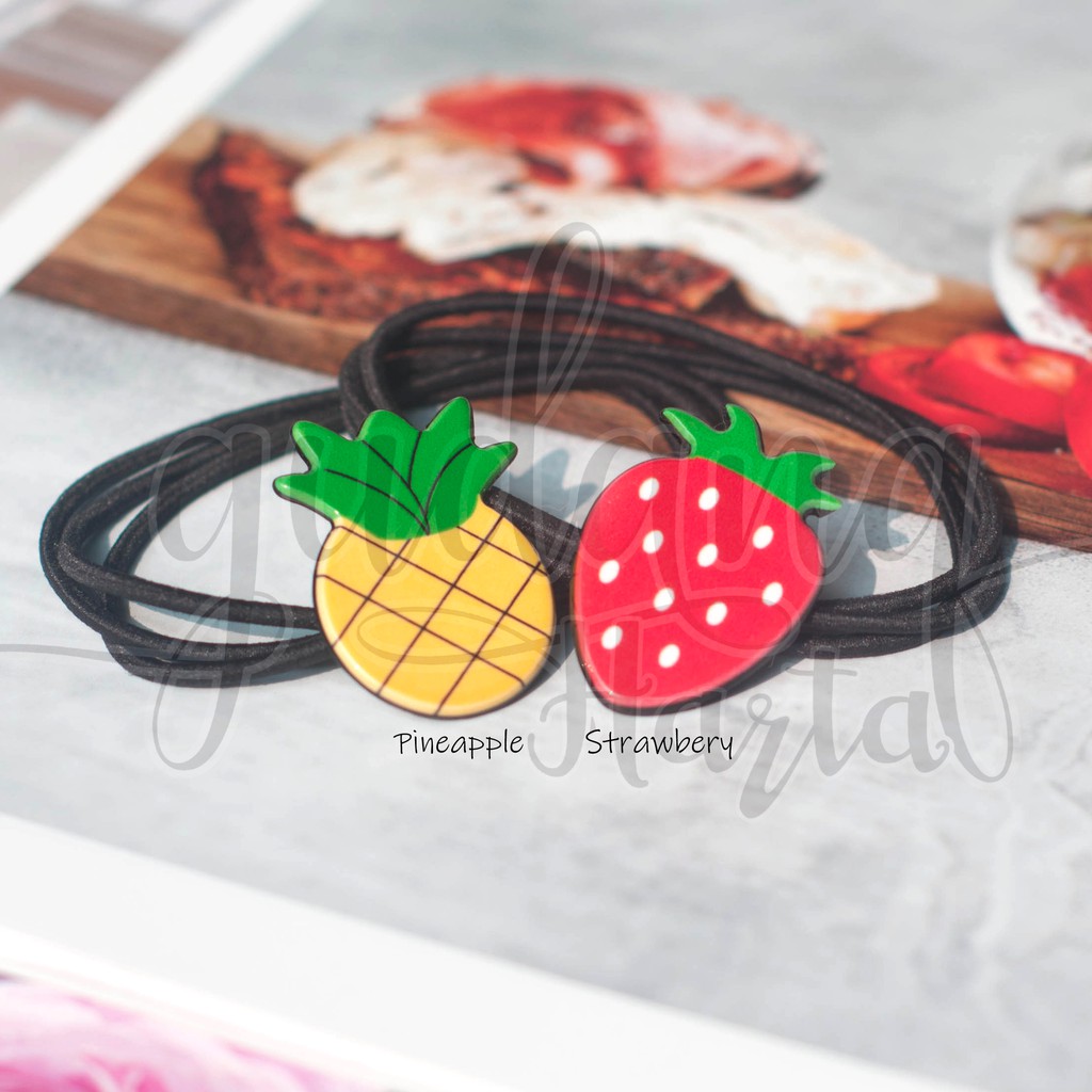 Ikat Rambut Strawberry Pineapple Nanas Karet Rambut Lucu GH 201819