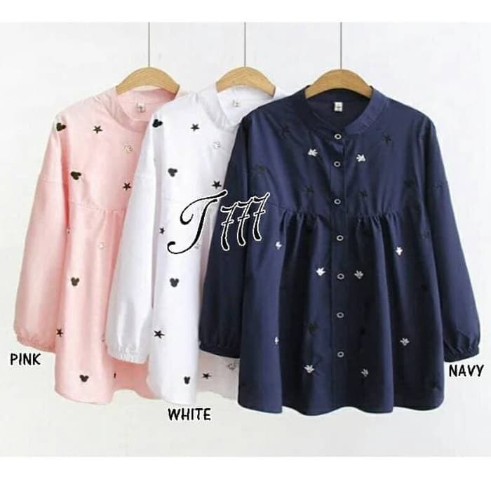 Kemeja Wanita Hem Babol/ Kemeja Cewek/ Kemeja Babol - Putih