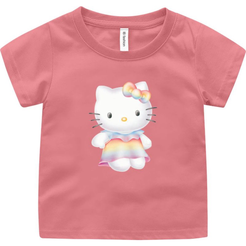 Kaos Anak Cewek Gambar Hello Kitty Atasan Anak Usia 2 Sampai 10 Tahun T shirt Anak Kaos Oblong Anka