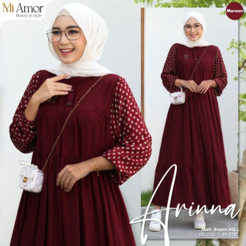 Gamis Midi Dres Polos Arinna Midi Ori Mi Amor