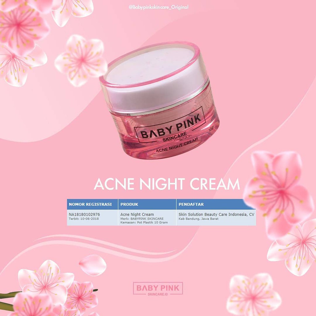 ACNE NIGHT CREAM babypink