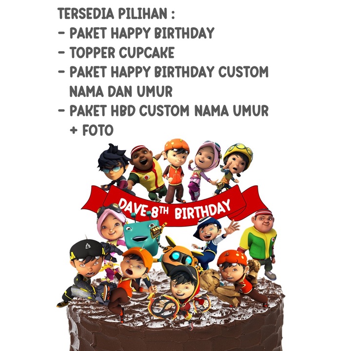 [ BISA COD ] CAKE TOPPER / TOPPER BOBOIBOY / TOPPER
