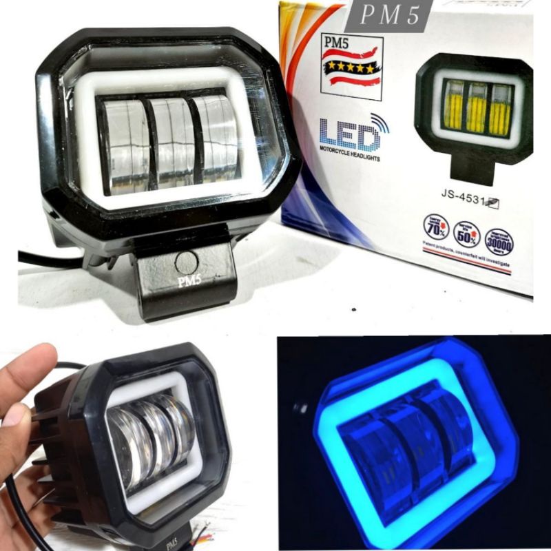 LAMPU TEMBAK SOROT LED DAYMAKER 3 MATA KOTAK ANGEL EYE