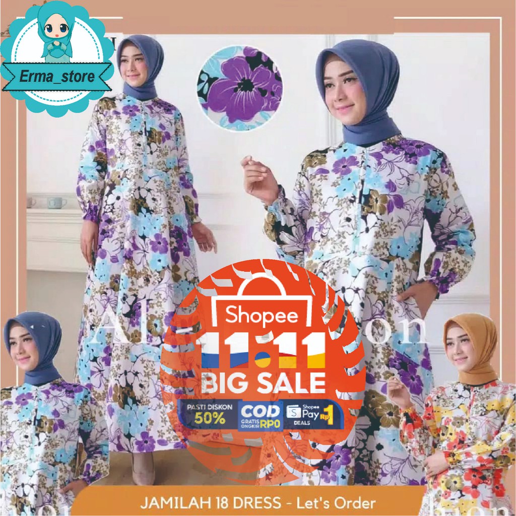 [COD] Toko Baju Gamis Dress Motif Remaja Wanita Indah Promo Baju Wanita Lebaran Muslim Top Terlaris
