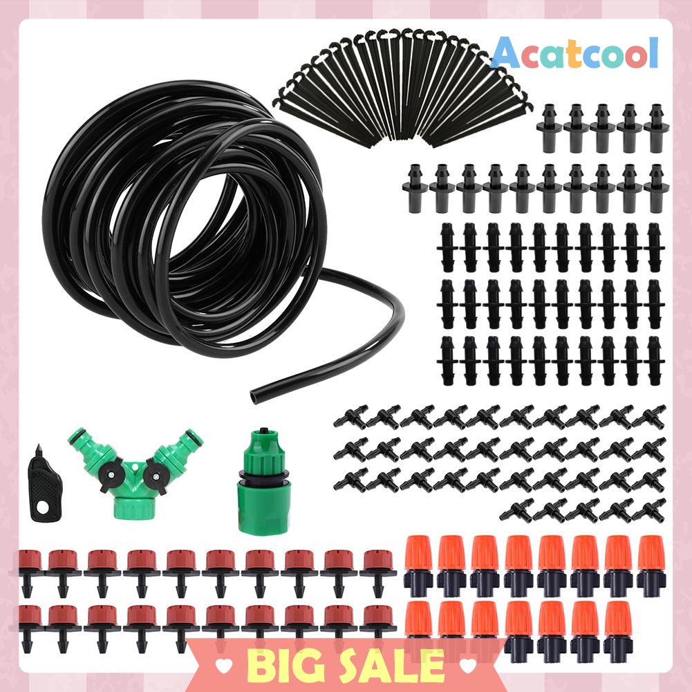 30m Micro Drip Irrigation System Adjustable Dripper Plant Self Watering Kit
