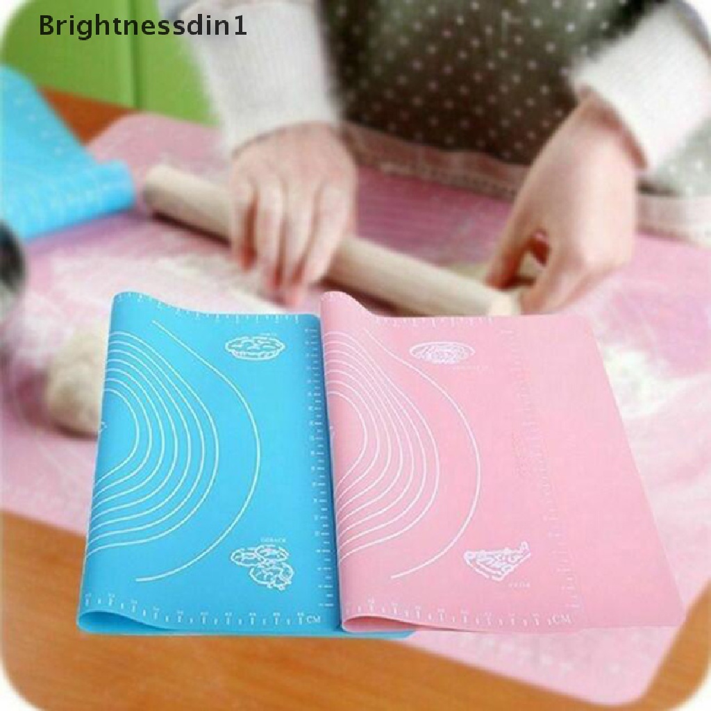 (Brightnessdin1) Alas Rolling Bahan Silikon Ukuran 30x25cm Untuk Membuat Kue / Fondant