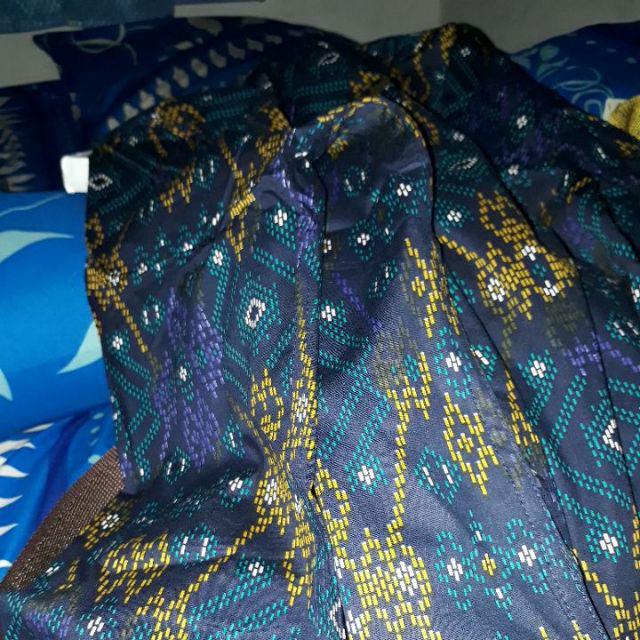 [blessing] 6798 Kemeja Batik Pria Lengan Panjang Motif Songket Hijau Snow