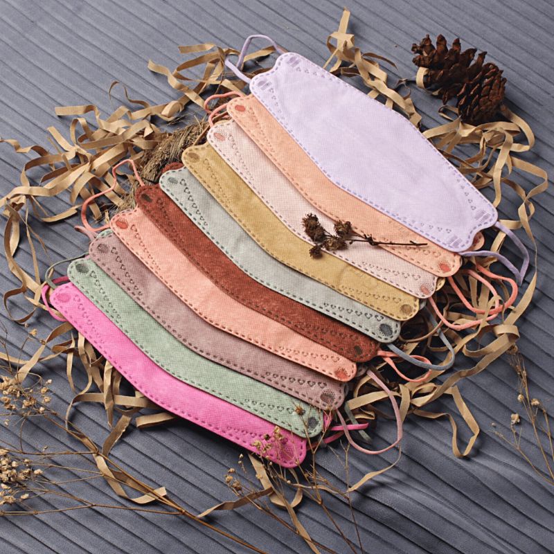 Masker Kf94 4ply Earloop evo convex korea isi 10pcs Coklat Pink Tosca Biru Hitam Putih