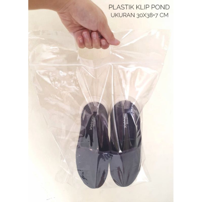 PLASTIK KLIP POND OVAL 30x38+7 KANTONG SEAL ZIPLOCK UNTUK LAUNDRY SEPATU BAJU KAOS FROZEN FOOD