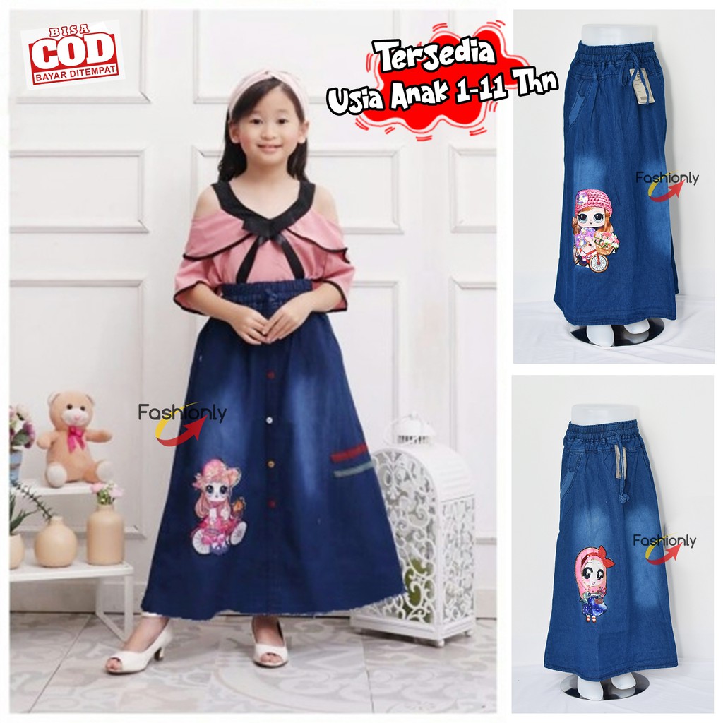  Rok Jeans Anak LOL  LED Menyala Untuk Usia 1 12 Tahun 