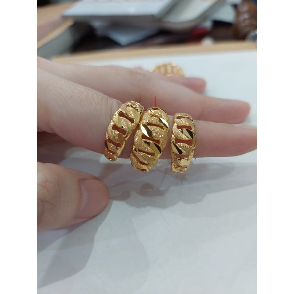 cincin rantai atas pasir emas asli