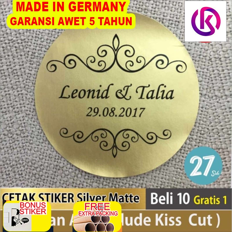 

Grosir Cetak Stiker / Print Sticker Label Gold Matte A3+ & KISS CUT - Size Normal