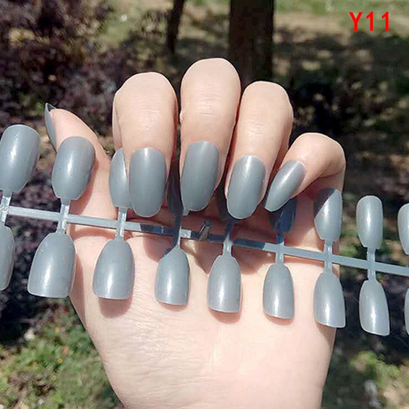 Hbid Glory 24Pcs / Set Kuku Palsu Bahan Akrilik Untuk Nail Art