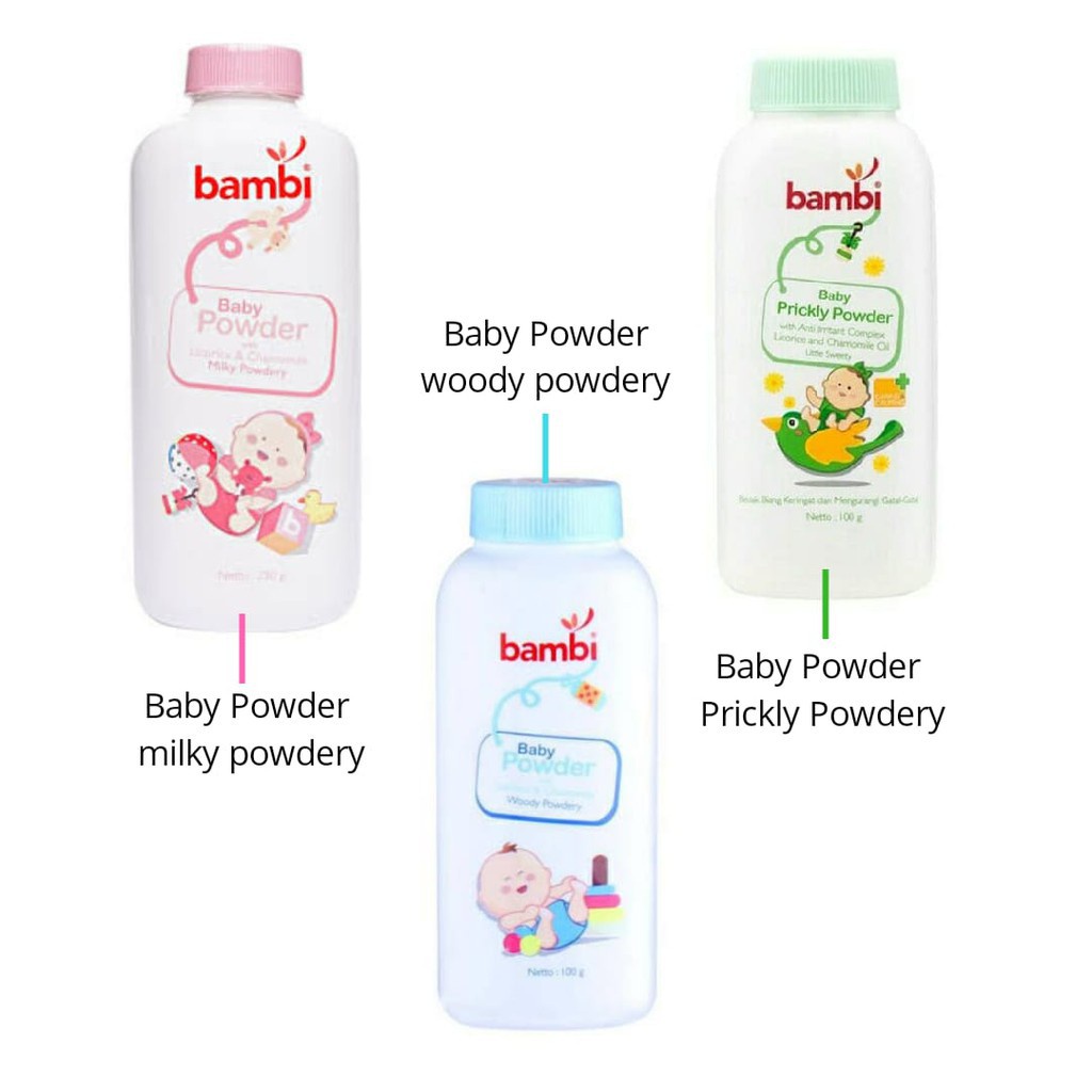 Bambi Baby Powder 100gr / 250gr / Prickly Heat Powder 100gr / Bedak tabur untuk bayi