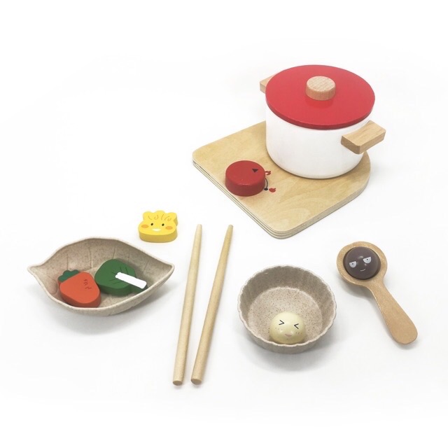 Mainan masakan - wooden kitchen toys - pretend toys - hot pot set toys - hadiah anak cewek cowok