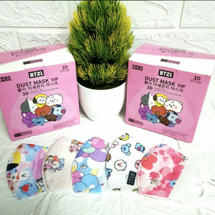 Masker Duckbill Anak BTS Motif Masker Duckbill Anak BT21