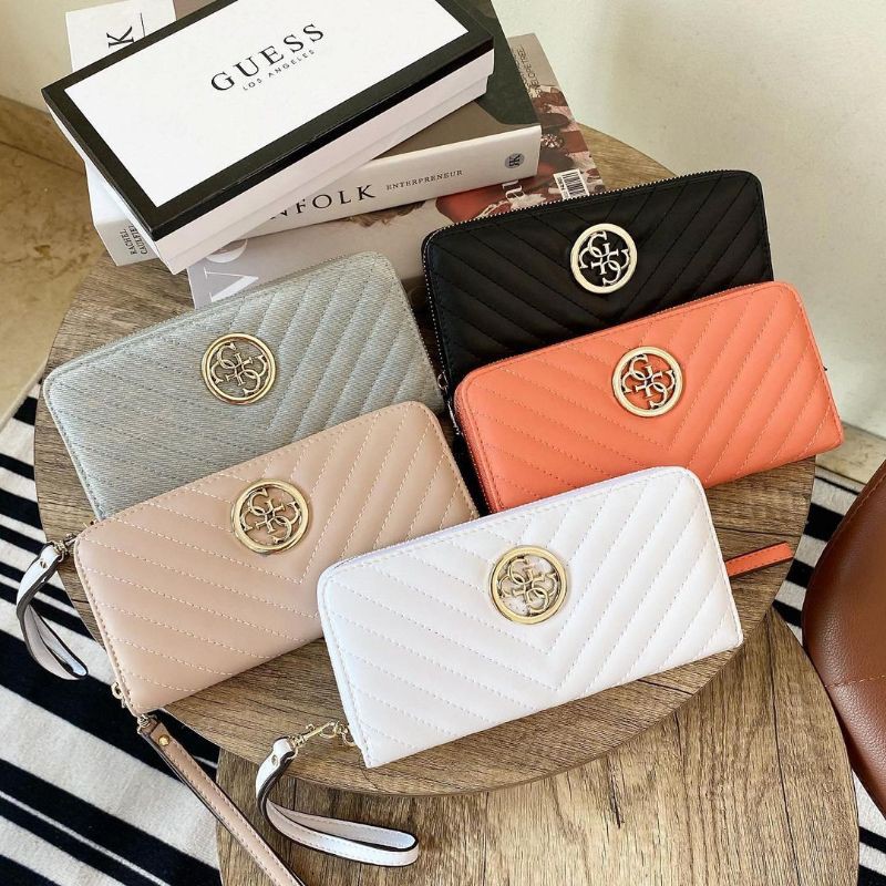 Guess Blakely Quilted Long Wallet / Dompet Guess Original