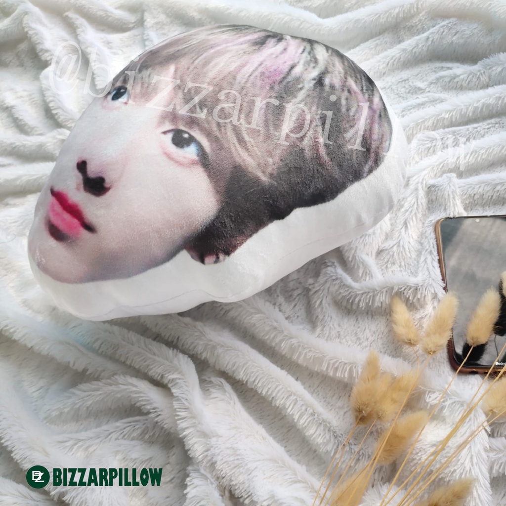 Bizzarpillow Bantal Foto/ Bantal Bentuk Kepala Bantal Custom Bantal Kepala Bantal Unik BZ038