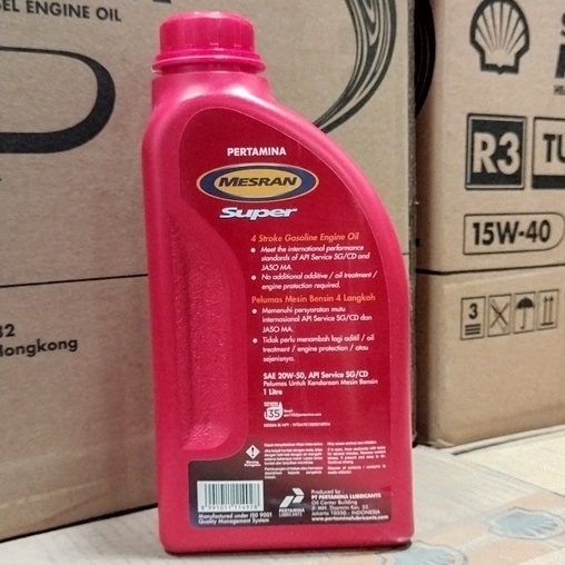 OLI MESIN MOBIL DAN MOTOR PERTAMINA MESRAN SUPER 20W-50 1 LITER