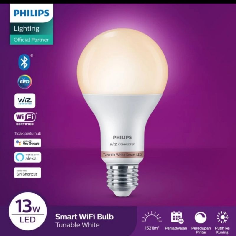 LAMPU PHILIPS SMART LED WI-FI 13W 13 WATT BLE with BLUETOOTH PUTIH KUNING