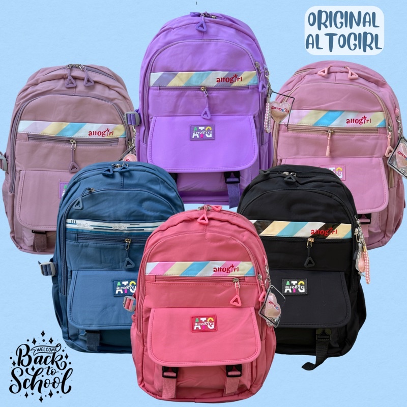 Tas Sekolah Anak Perempuan Tas Anak Cewe Alto Silver Girl Motif