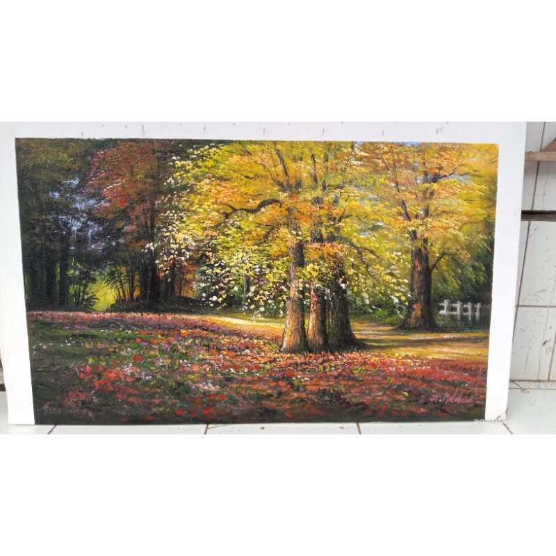 lukisan pemandangan hutan