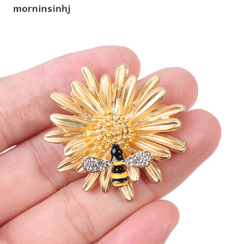 Mornin 1pc Bros Pin Bentuk Bunga Mataharilebah Daisy Untuk Aksesoris Fashion Wanita