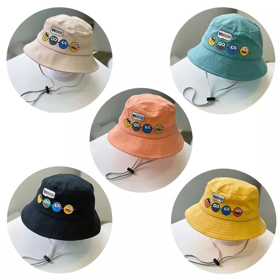 Topi Anak Perempuan Laki Laki Cowok Cewek 2 3 4 5 6 7 8 Tahun Bucket Hat Anak 1 FFD OOTD Fashion Anak Cowo Cewe Kecil Umur Balita Kado Kids Aksesoris Kepala Anak Lucu 1-Whoo Hitam Tali