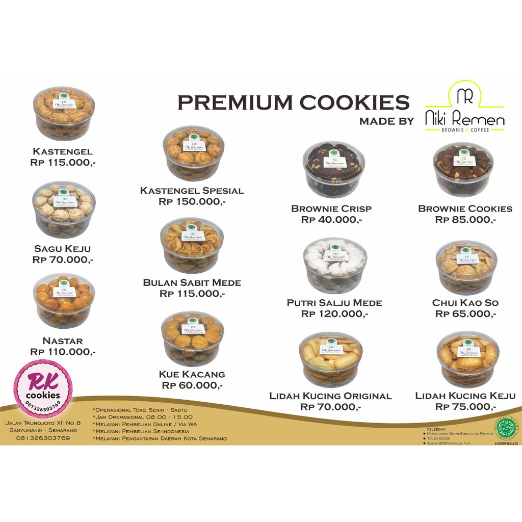 

Kue Kering Lebaran 2023 "Premium Cookies" Niki Remen