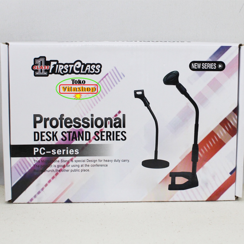 Stand Mic Meja Bodi Besi FISRTCLASS Standmic Fungsi 2 in 1 Microphone Elastis